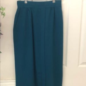 Vintage Dark Teal Wool Skirt
